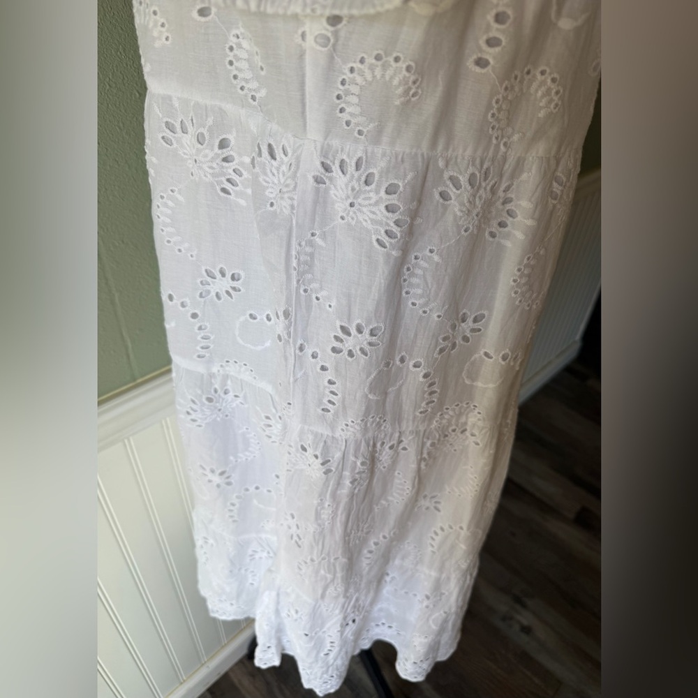 Debbie Katz South Beach Elegant White Eyelet Dress. L. - Picture 10 of 11